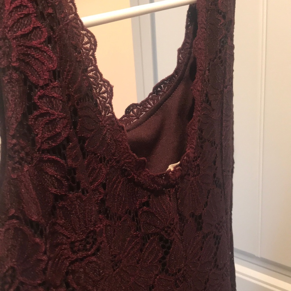 Burgundy lace dress